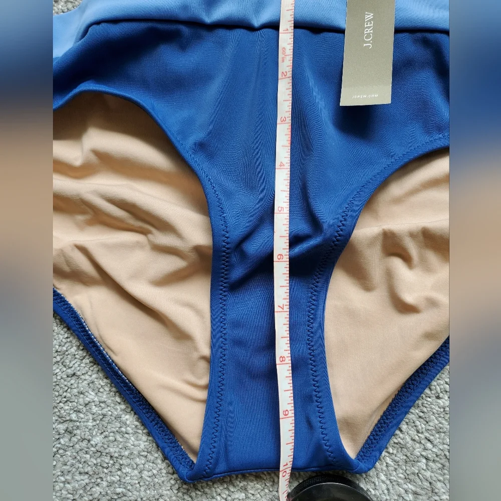 J.Crew colorblock side string bikini bottoms, xl, blue